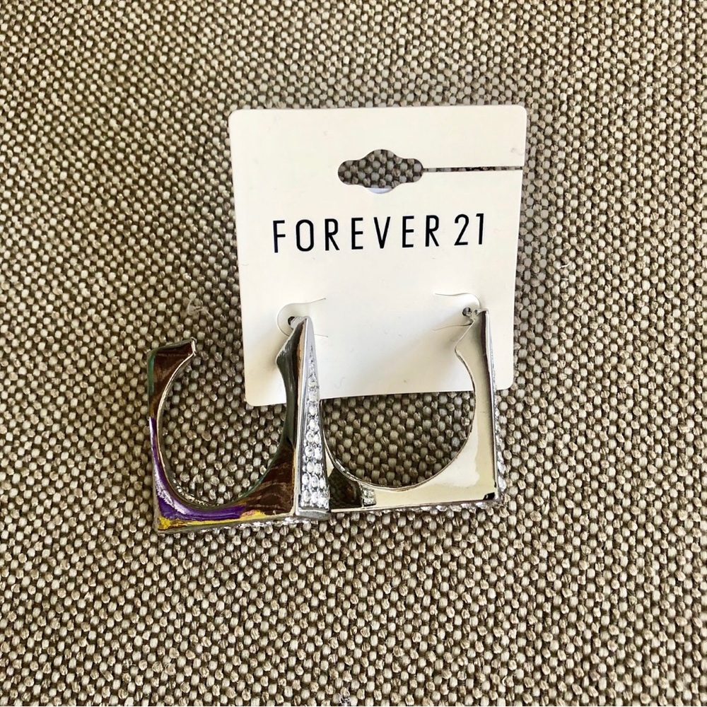 NEW Forever 21 Silver Hoops